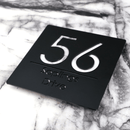 Laser Cut Matt Black & White Marble Door Number Address Plaques Wall Signs - ICraft asia