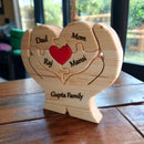 Heart Hug Bunch with Family Name - Customizable Wood Puzzle - ICraft asia