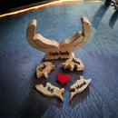 Heart Hug Bunch with Family Name - Customizable Wood Puzzle - ICraft asia
