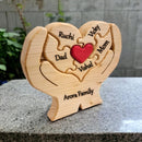 Heart Hug Bunch with Family Name - Customizable Wood Puzzle - ICraft asia