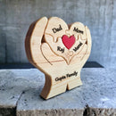 Heart Hug Bunch with Family Name - Customizable Wood Puzzle - ICraft asia