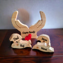 Heart Hug Bunch with Family Name - Customizable Wood Puzzle - ICraft asia
